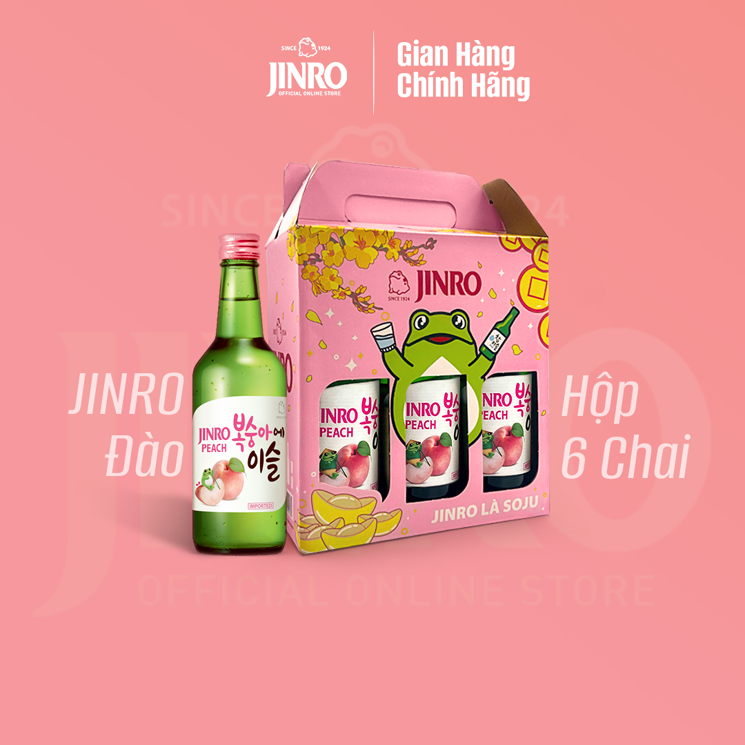 [CHÍNH HÃNG] Soju Hàn Quốc JINRO VỊ ĐÀO 360ml - Combo 6 chai