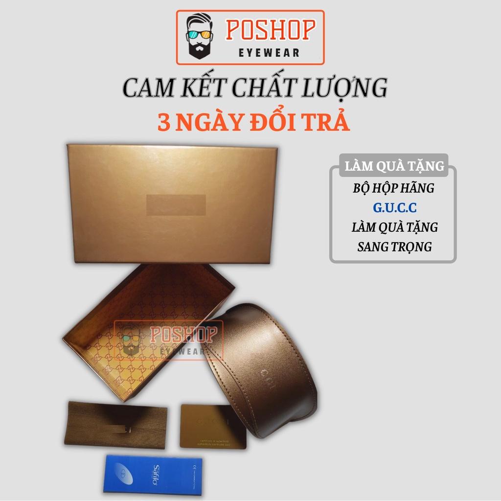 Mắt kính mát nam cao cấp POSHOP gọng kim loại phi công tròng phân cực polaroid chống uv400 GCNAM7006