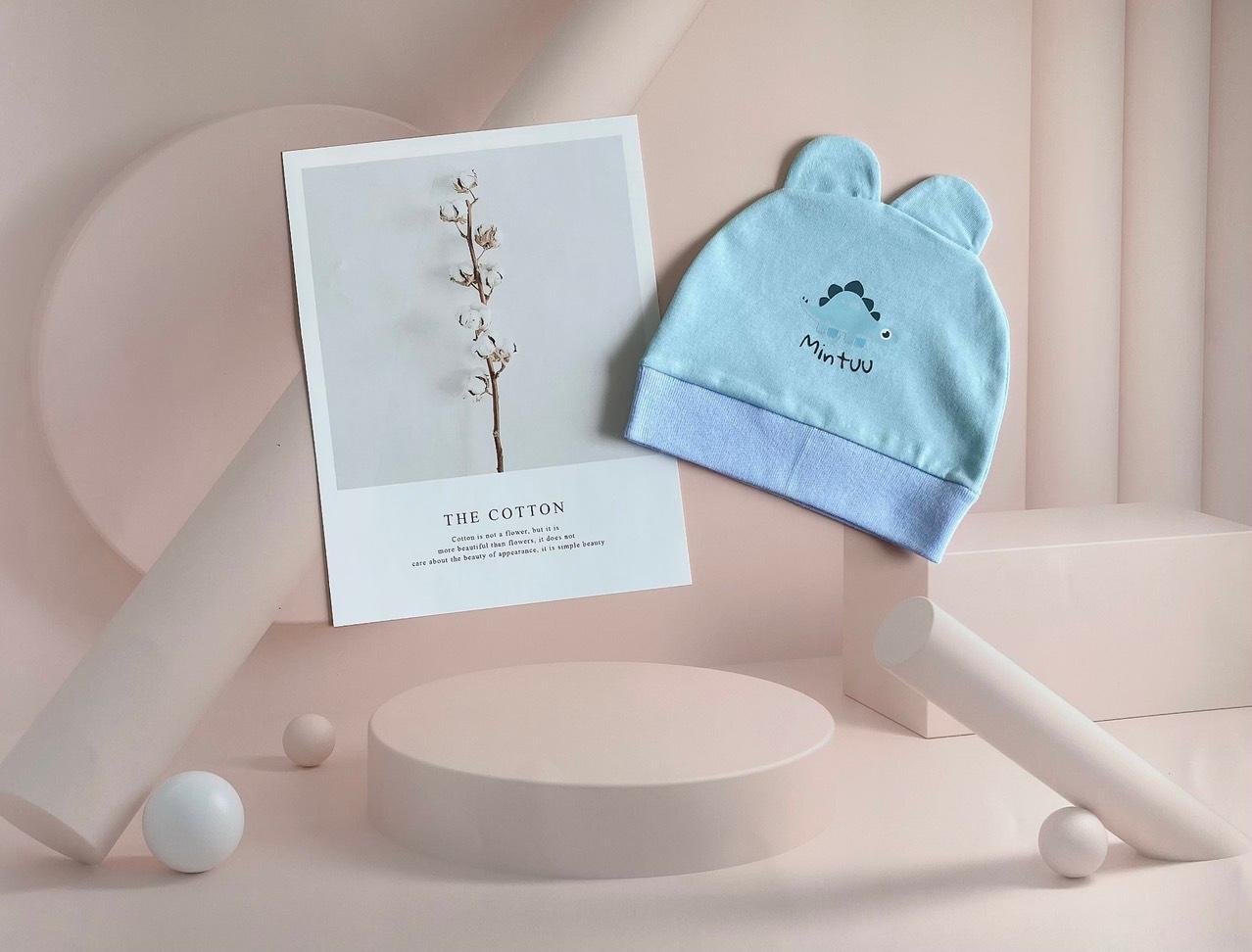 Set 2 Nón sơ sinh tai thỏ thương hiệu MINTUU FIRST CHOICE, chất liệu vải 100% cotton 4 chiều - Màu Bé Trai