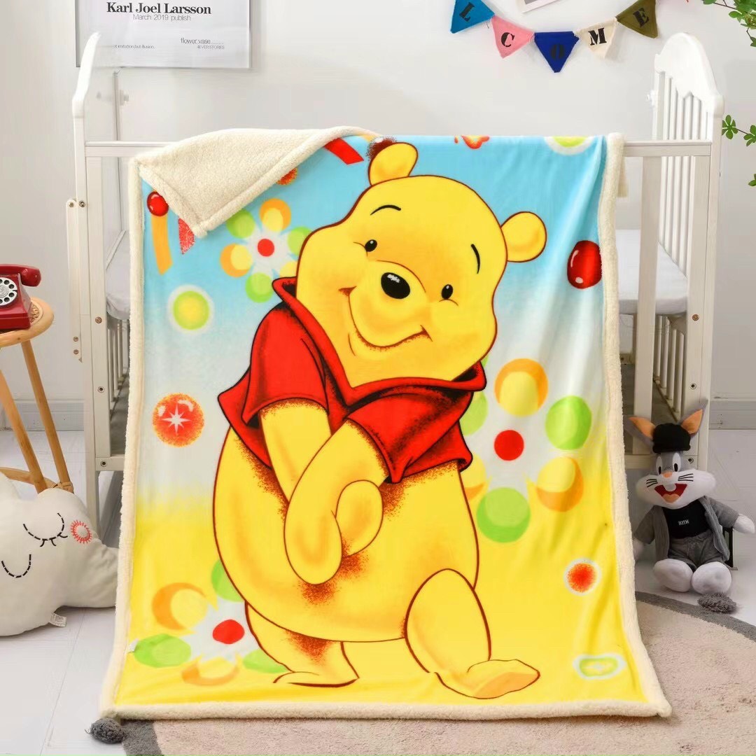 CHĂN LÔNG CỪU CHO BÉ SIÊU MỀM MỊN 1mx1m4 - GẤU POOH