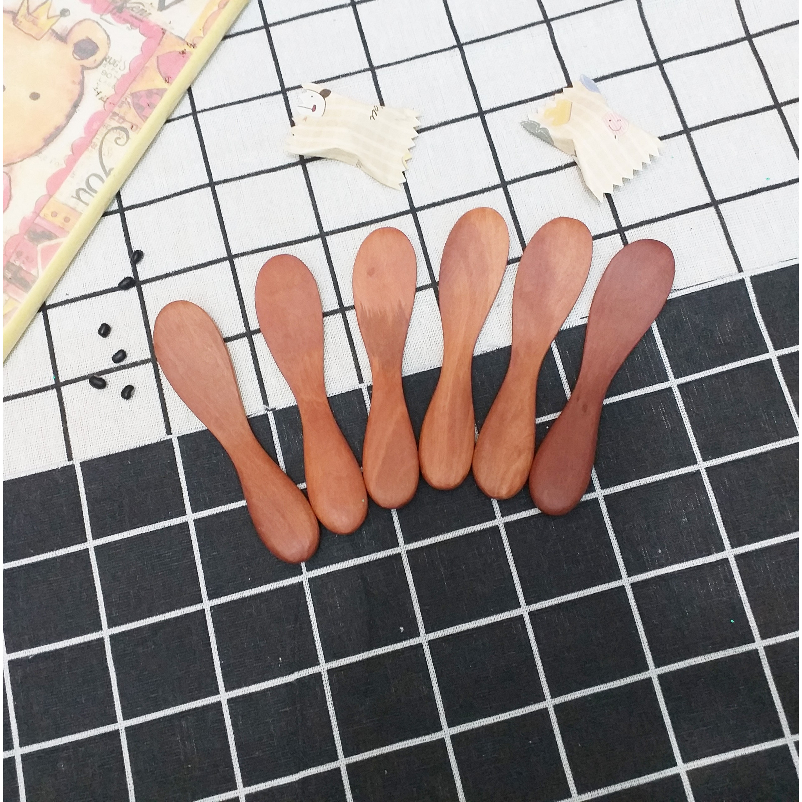 Bộ 6 thìa gỗ Nhãn lấy bơ Bánh mỳ (12cm) - (N11)