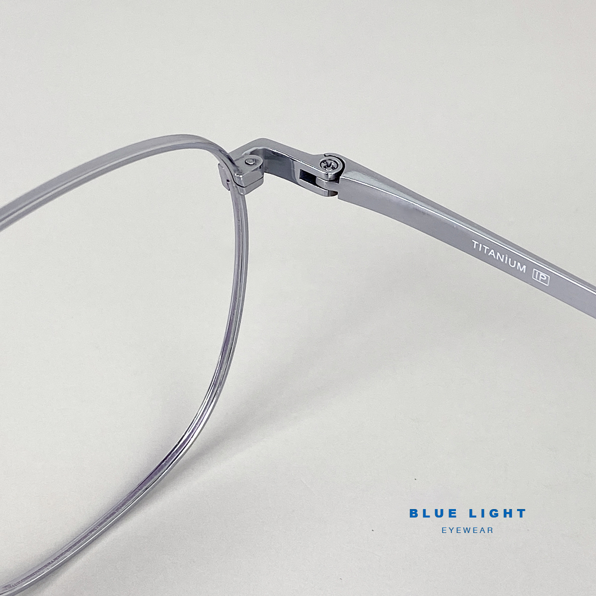 Gọng Kính Cận, Kính Giả Cận Nam Nữ TITANIUM Cao Cấp Siêu Nhẹ, Mắt Vuông To Dày Bản, Full Đen Bạc - BLUE LIGHT