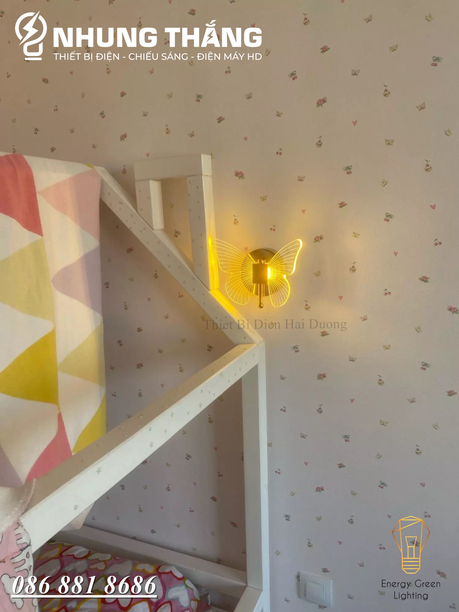 Đèn Tường LED Hình Con Bướm DT-279 Decor Vintage - 3 Chế Độ Ánh Sáng - Trang Trí Trong Nhà , Cầu Thang , Hành Lang - Có Video