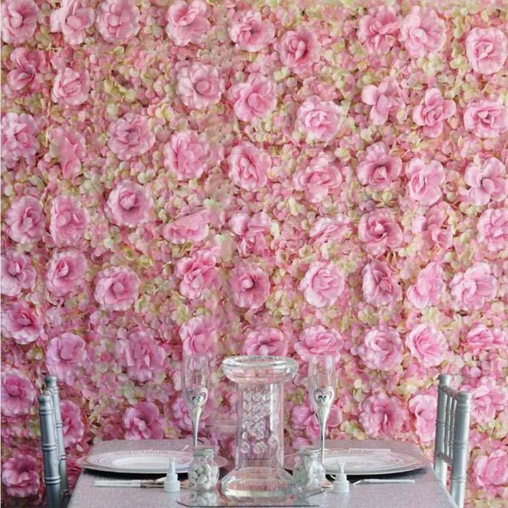 Artificial Silk Flower Wall Panel Home Shop DIY Hanging Wedding Venue Decor
