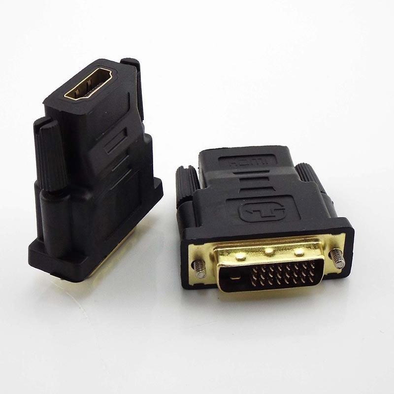 24 1 DVI Nam Sang HDMI Nữ Tương Thích Bộ Chuyển Đổi Sang DVI Adapter Hỗ Trợ 1080P Cho Máy Chiếu HDTV Bộ Chuyển Đổi Mạ Vàng L19