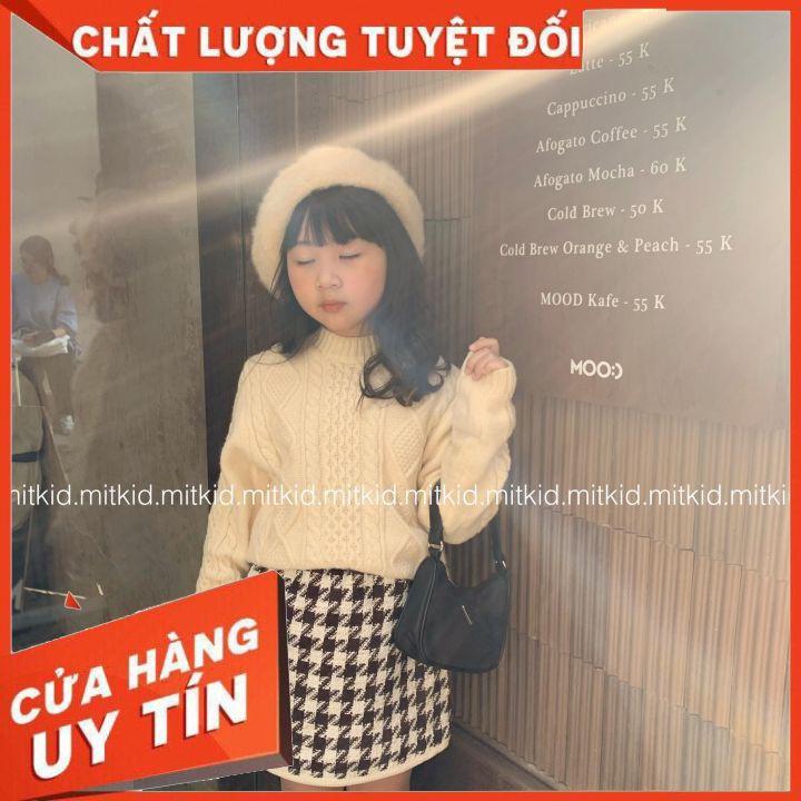 Áo len vặn thừng bé gái   chất liệu mềm mại giữ ấm, style Hàn Quốc màu sáng dễ phối đồ cho các bé