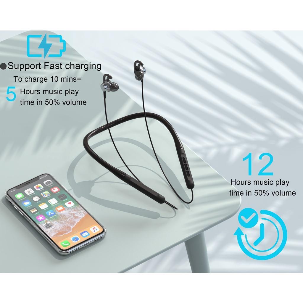 Tai Nghe Cao Su Non N8 Đeo Cổ Giảm Tiếng Ồn Kết Nối bluetooth Giao Thức AAC