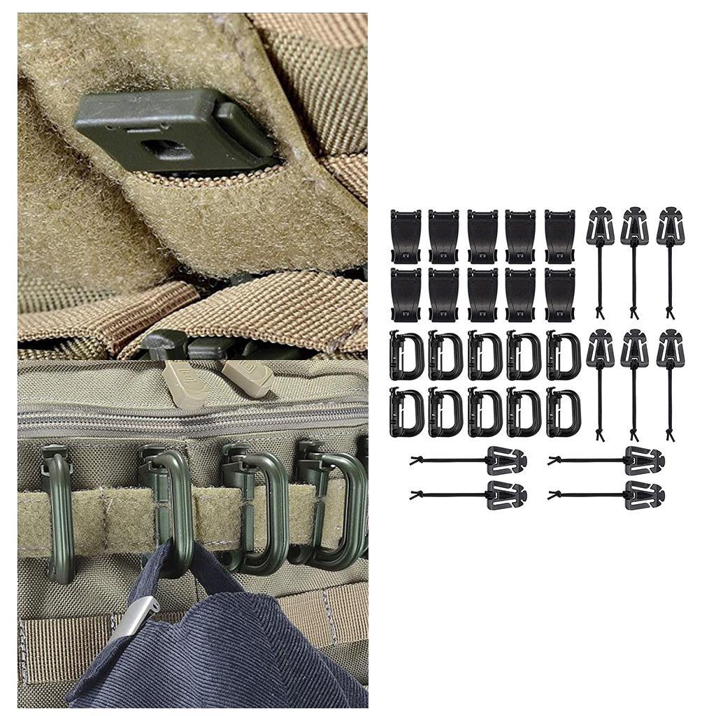30x Carabiner Clips Hiking Keychain D- Buckle Clasp Hook Keyring Camping