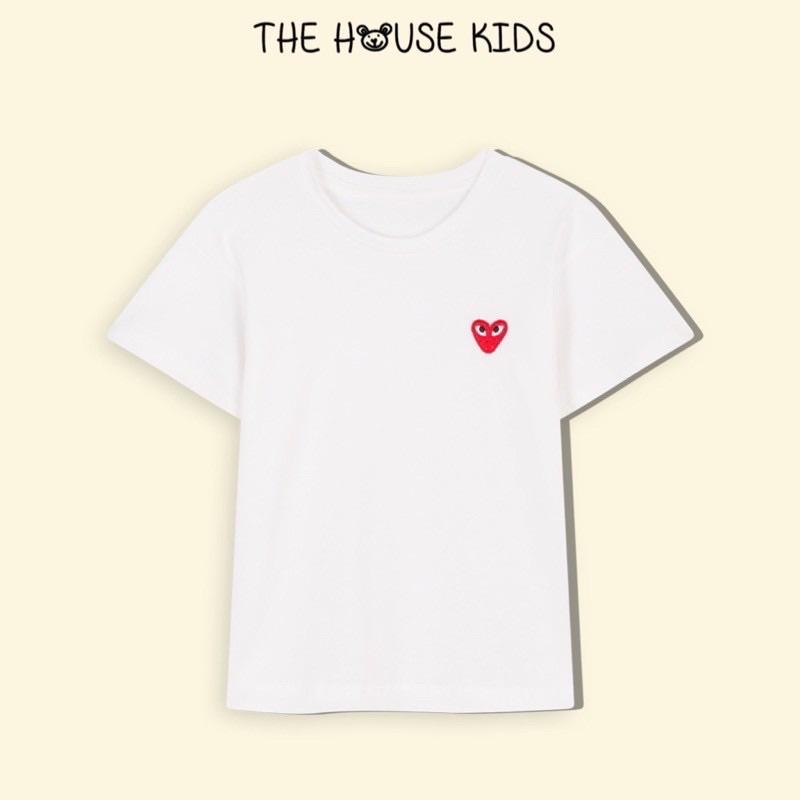 Áo Thun Bé Gái Áo Phông Trẻ Em Cao Cấp THE HOUSE KIDS Hoạ Tiết Trái Tim Đỏ