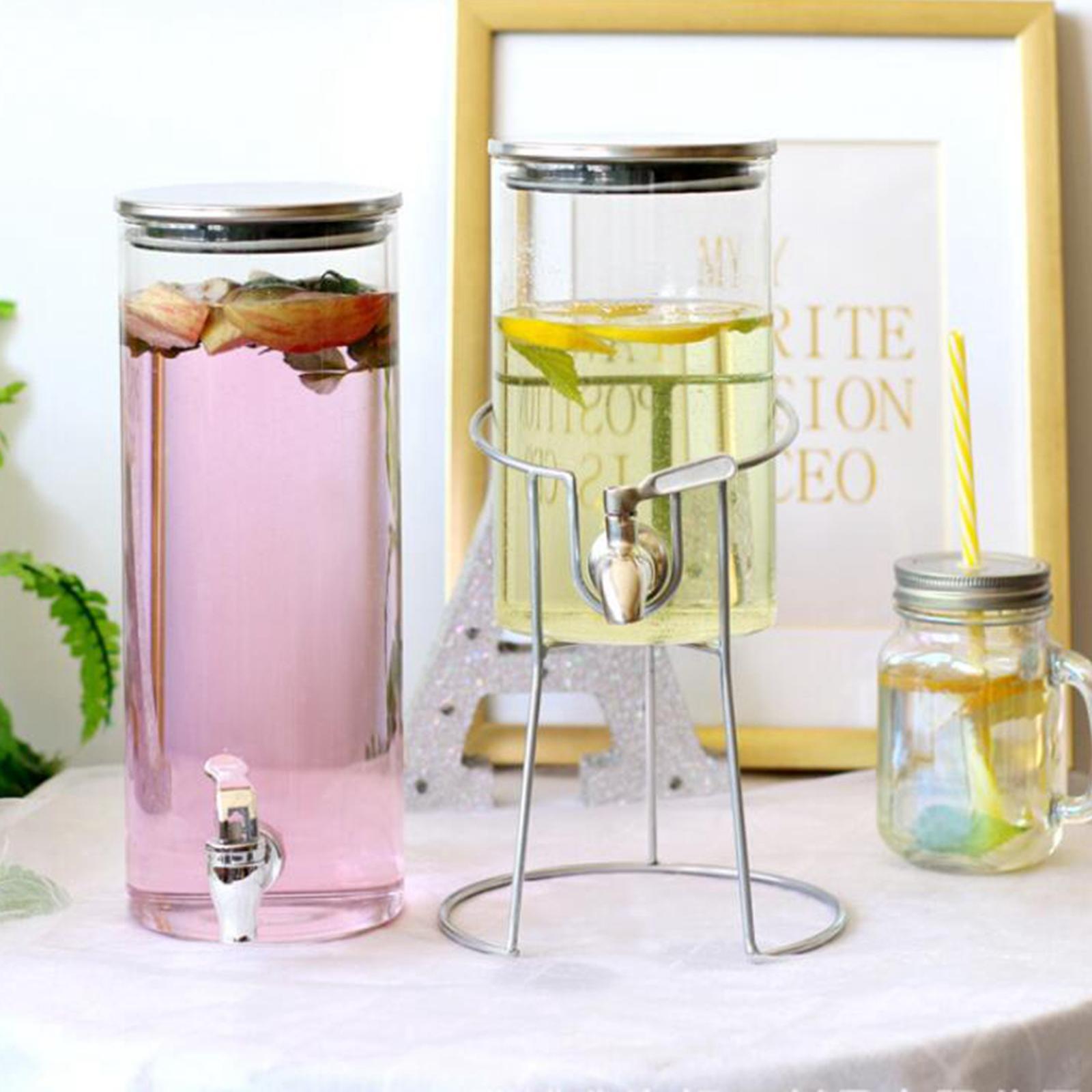 Glass Jar Drink Dispenser Metal Stand Basket Party Tea  Holder  M