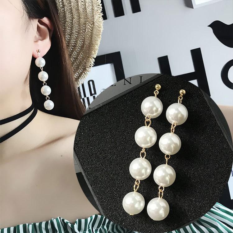 Bông tai chuỗi hạt dài