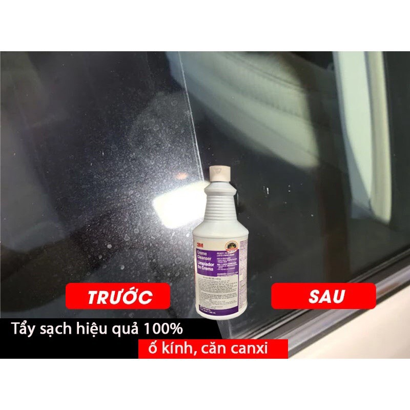 Dung dịch tẩy ố kính xe Ô Tô, vảy cá trên vách kính, tẩy rỉ  sét inox, vệ  sinh bồn tắm  3M 946ml