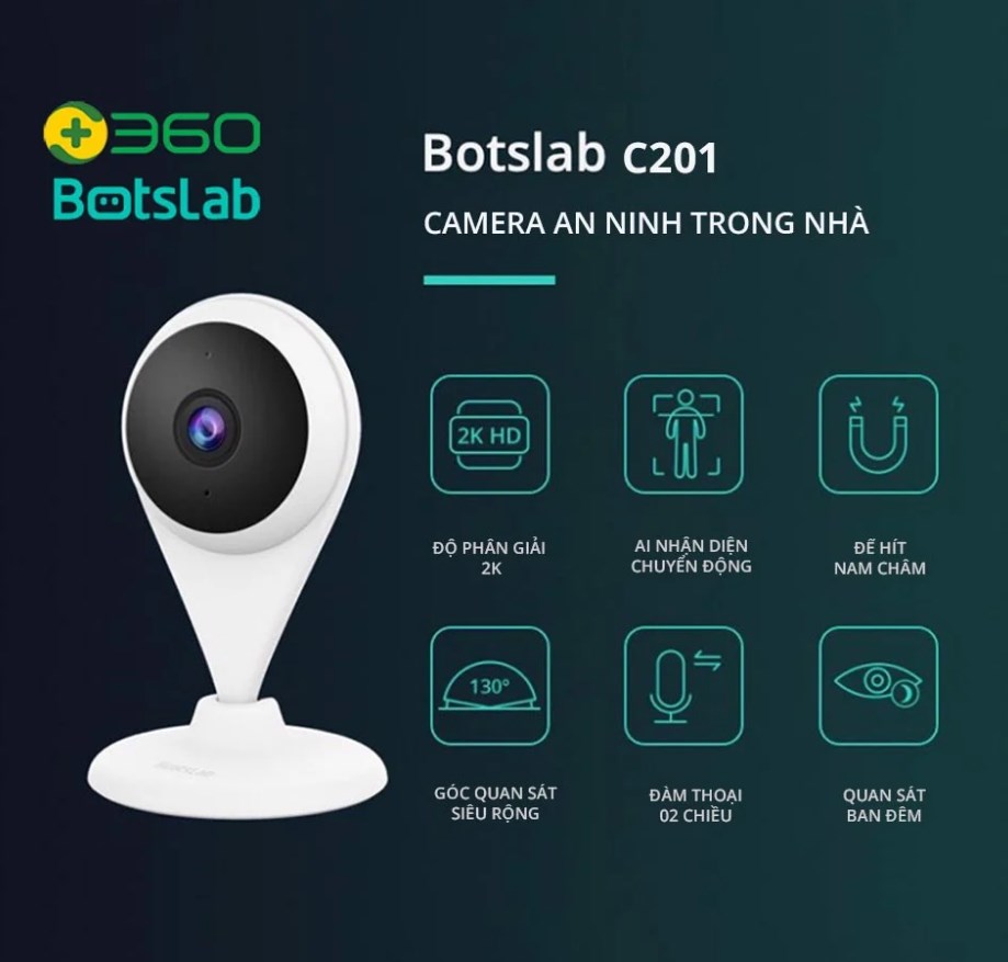 Camera Wifi 2K Botslab C201 - Hàng chính hãng