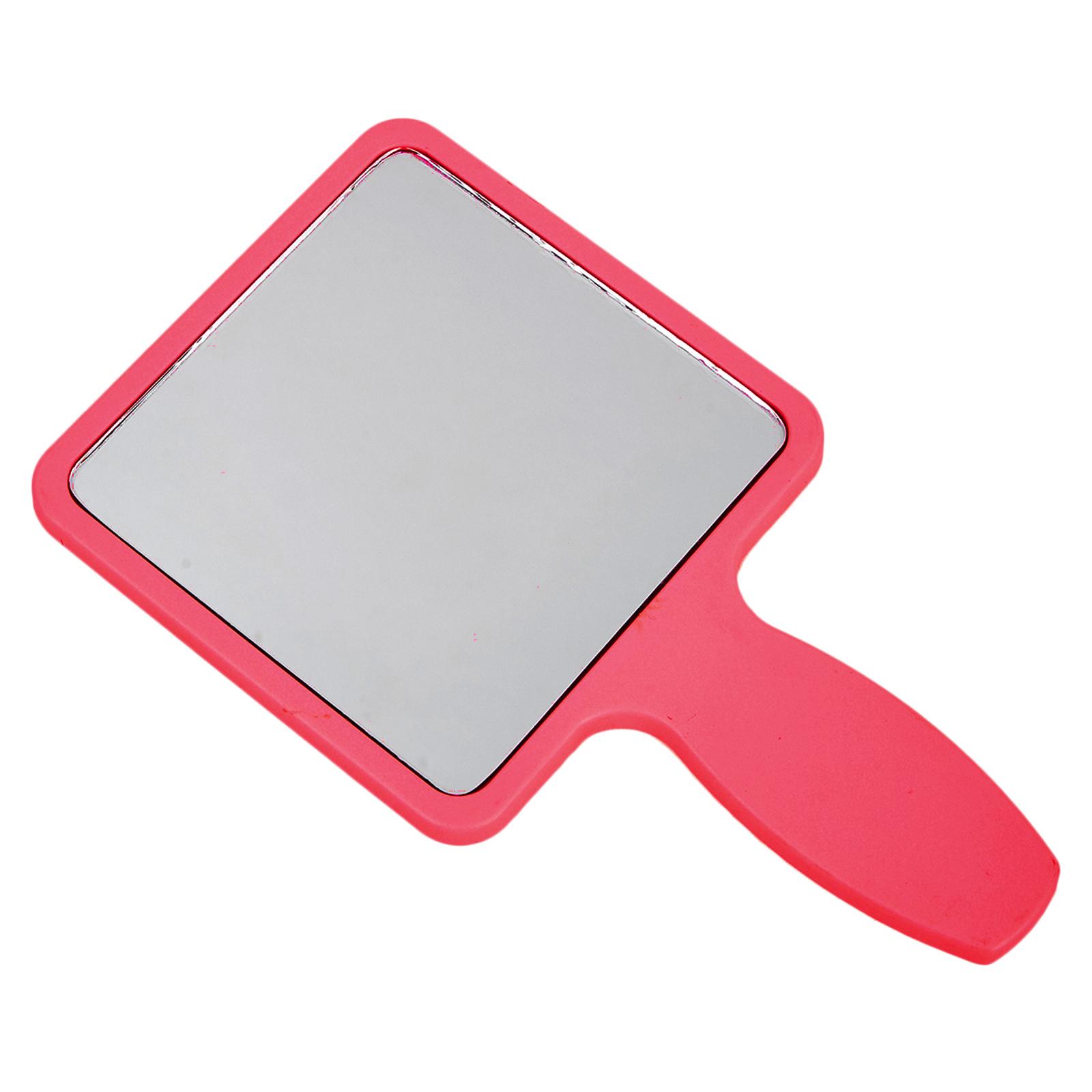 Portable Small Compact Cute Square Shaped Mirror with Handle Cosmetic Beauty Mirror Single Side Look Adorable Design Easier to Hold