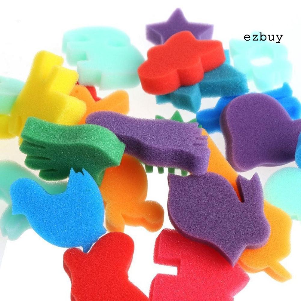 EY-24Pcs Animal Palm Drawing Sponges Kids Art Craft Painting Home Educational Toys