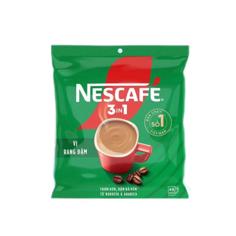 {Mua kèm giảm thêm}Cà phê hoà tan NESCAFÉ 3IN1 VỊ RANG ĐẬM - công thức cải tiến (bịch 46 gói x 16g)