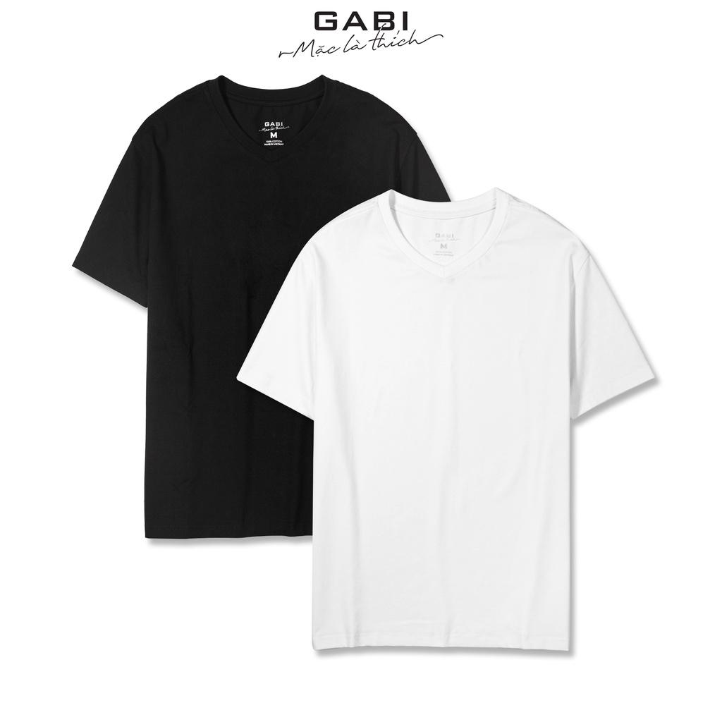 Áo thun Nam cotton 100% cổ tim Basic form Regular