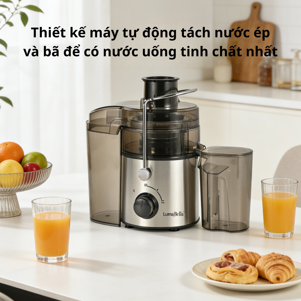 Máy ép trái cây nhanh đa năng Lumabella LB-53004 ép trái cây - rau củ tốc độ cao, công suất lớn 800W, dung tích 1.5L, vận hành êm ái, dễ sử dụng - DELIYA - HÀNG CHÍNH HÃNG
