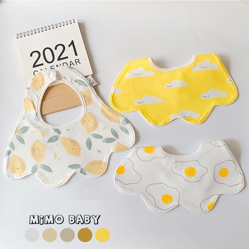 Set 3 yếm cổ hình dẻ quạt cotton mềm mại cho bé Mimo Baby YC07