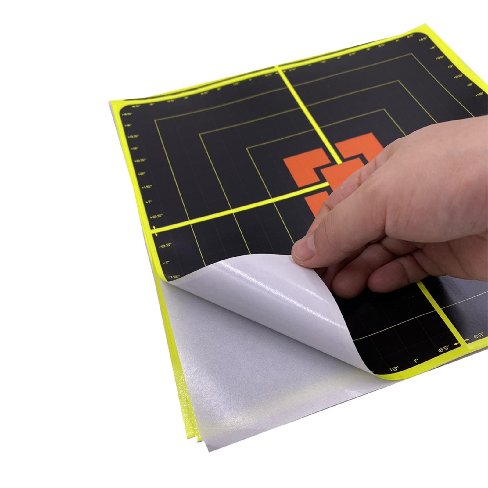 10 Sheets 25cm Shooting Targets Adhesive Splatter Paper Glow Gun Shots Exercises