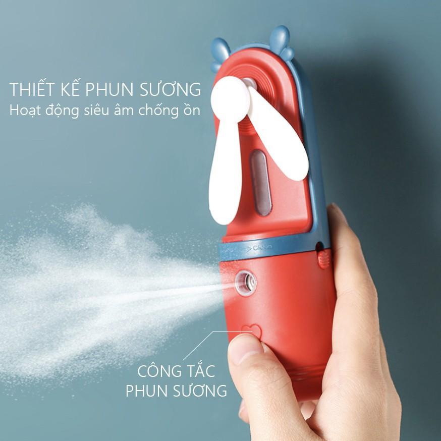 {HOT NHẤT 2021}Quạt Mini Phun Sương Nano Tạo Độ Ẩm-Quạt Mini Cầm Tay Xịt Khoáng Màu Sắc Siêu Xinh