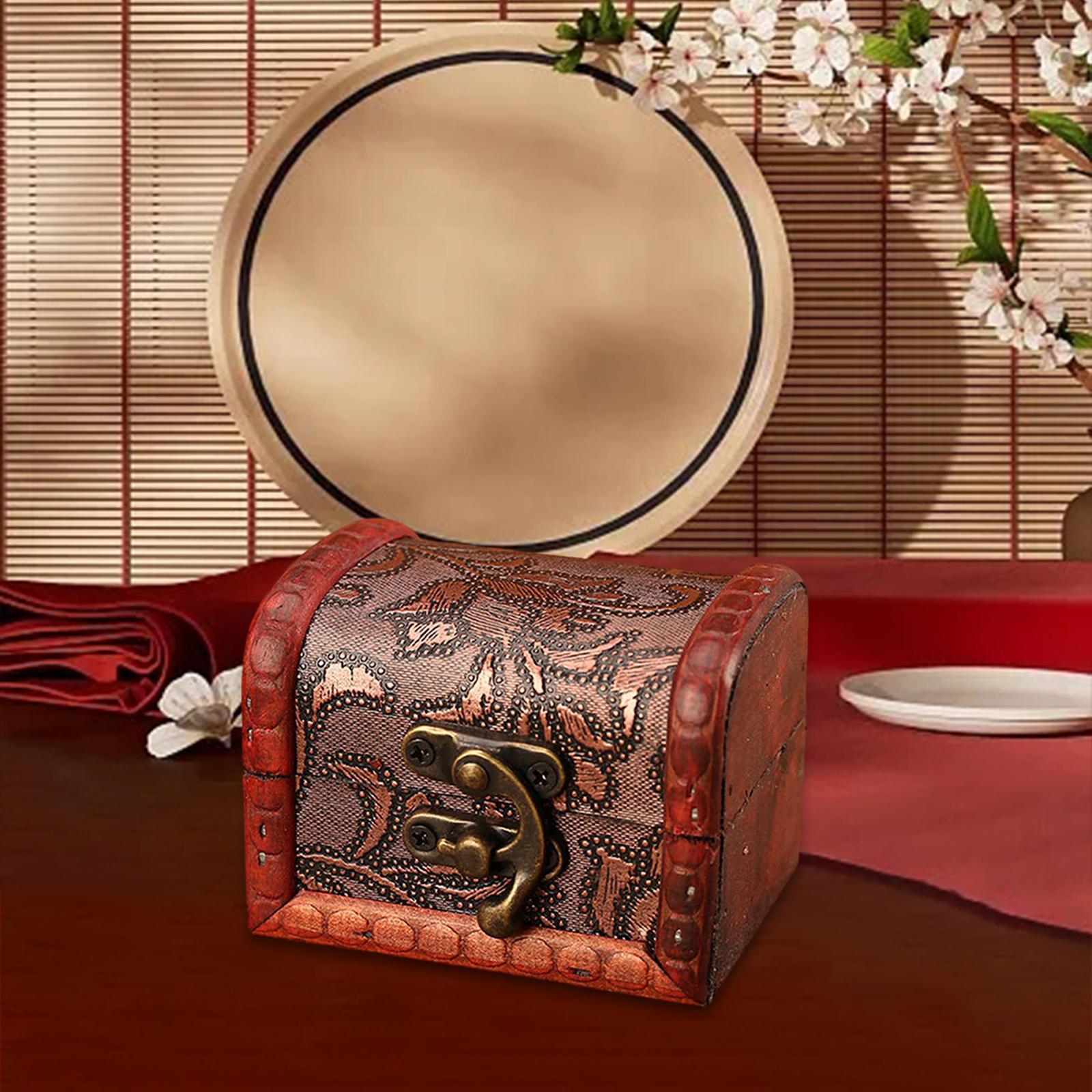 Decorative Storage Box, Antique Jewelry Box, Home Decor Vintage Style Treasure Chest, Vintage Style Wooden Storage Box, for Hairpins Jewelry