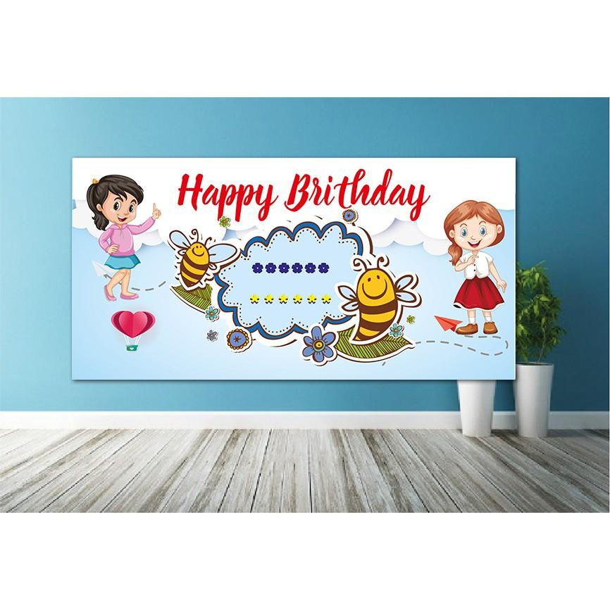 Phông nền ngộ nghĩnh cho tiệc sinh nhật, banner sinh nhật HPBD-24