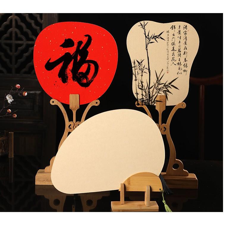 Quạt Giấy Lụa Trơn - Bộ Kit DIY Họa tiết tự vẽ Cổ trang Hiện đại Thư Pháp Quạt Cán gỗ - Tua rua Nana Shop