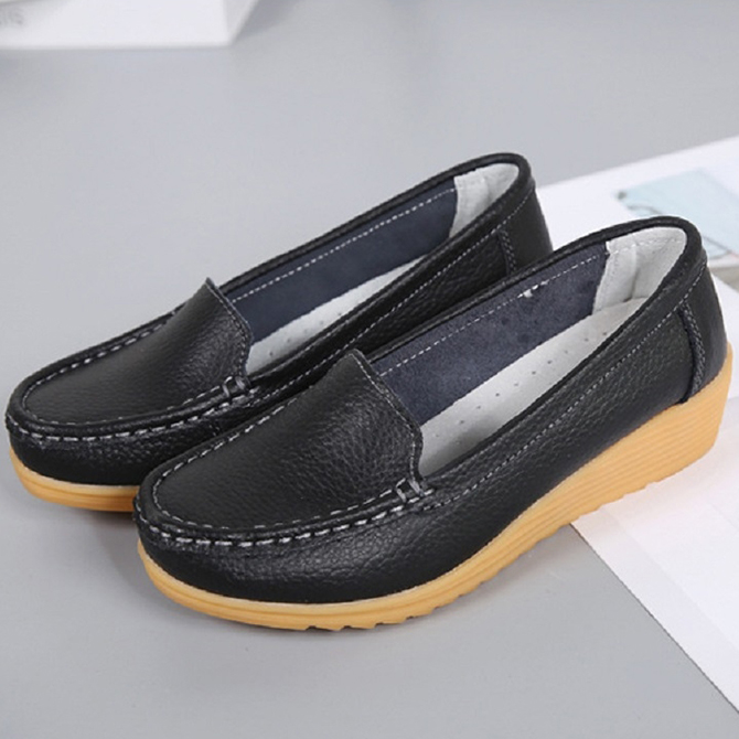Ladies casual loafers Oxford bottom non-slip wedge driving shoes