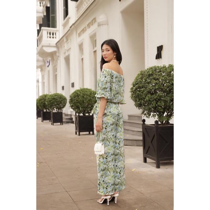 Quần hoạ tiết ống suông, túi chéo, cạp liền, chất liệu trượt lạnh co giãn nhẹ, thoáng, mát CLARA MARE TRS4001