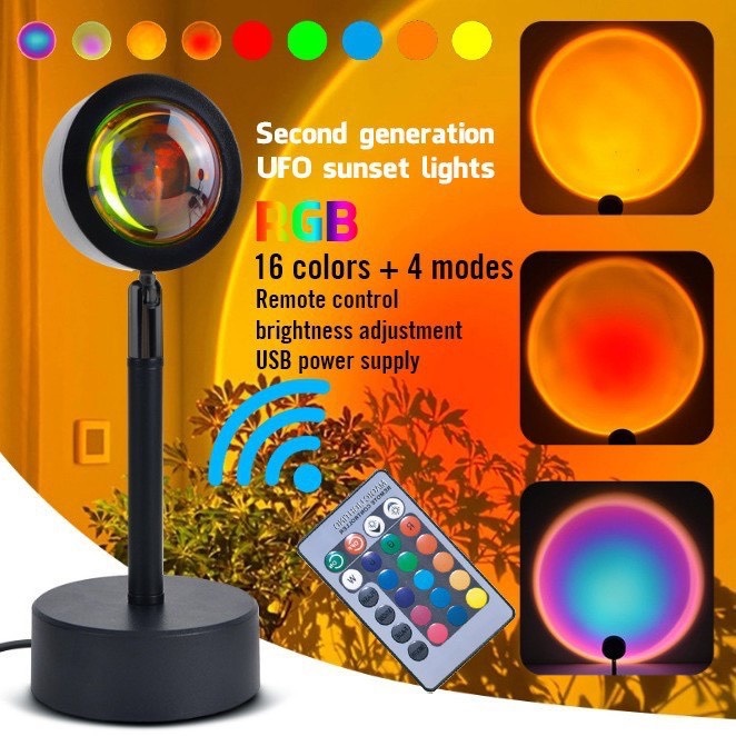 Đèn hoàng hôn 4 màu, 16 màu RGB dùng cho quay video tiktok, trang trí nội thất, quán cafe, chụp hình, đèn ngủ