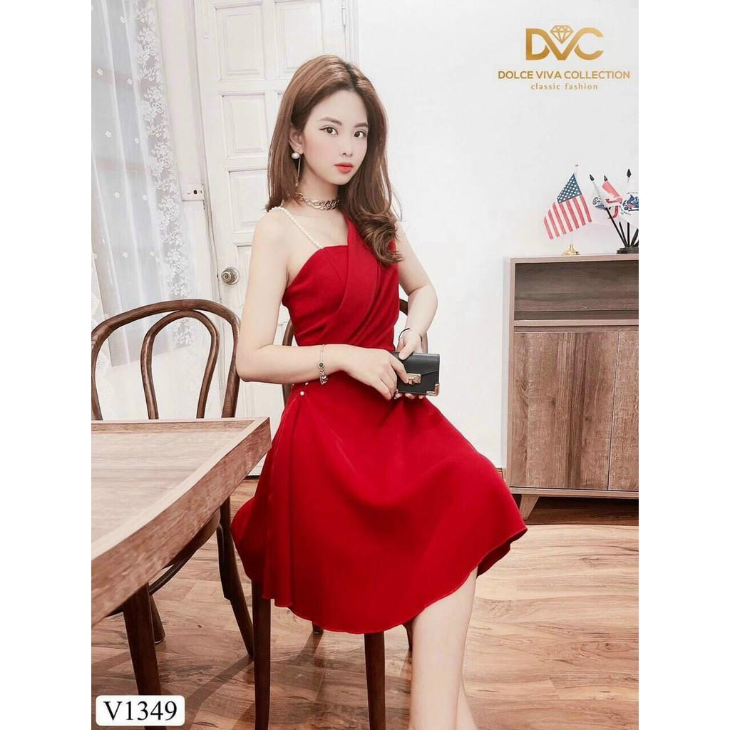ĐẦM UMI ĐÍNH NGỌC MÀU ĐỎ SANG TRỌNG,CHẤT LIỆU UMI THOÁNG MÁT CHO MÙA HÈ