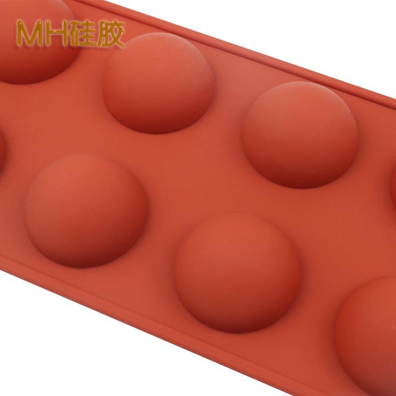 Khuôn Silicon Hình Tròn 8 Bán Cầu Đổ Socola/Thạch/Đá/Kẹochipchip/Pudding