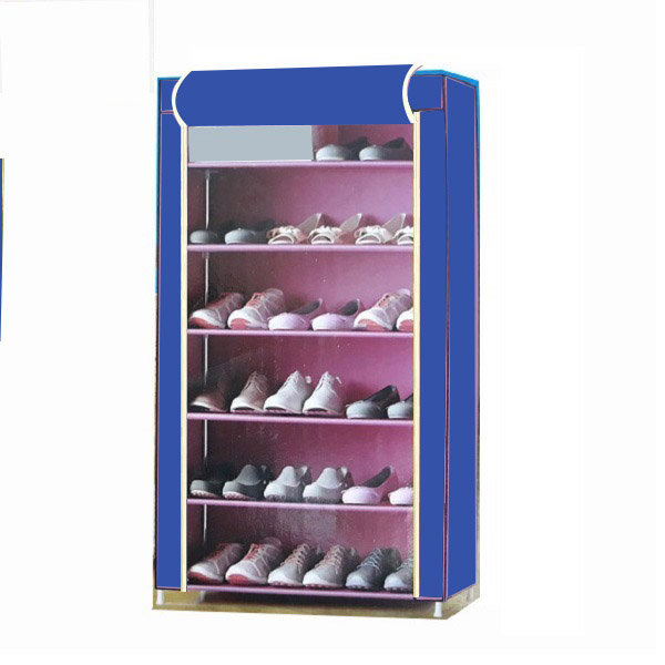 Tủ vải đựng giày, 6 tầng, khung sắt mạ kẽm