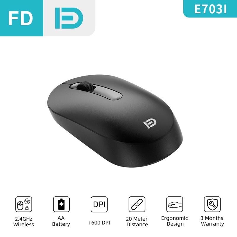 Chuột không dây E703i Sử dụng bộ thu USB 2.4G, 1600DPI Dành cho pc, laptop, macbook...chuột quang, mouse không dây.