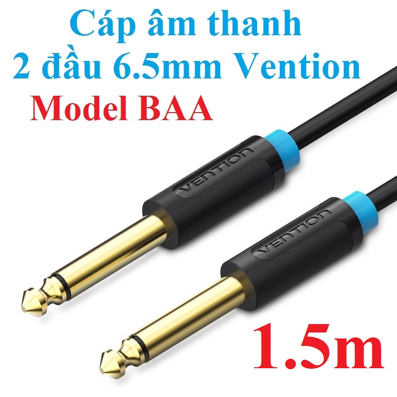 Cáp audio hai đầu 6.5mm Vention BAABI - Hàng chính hãng