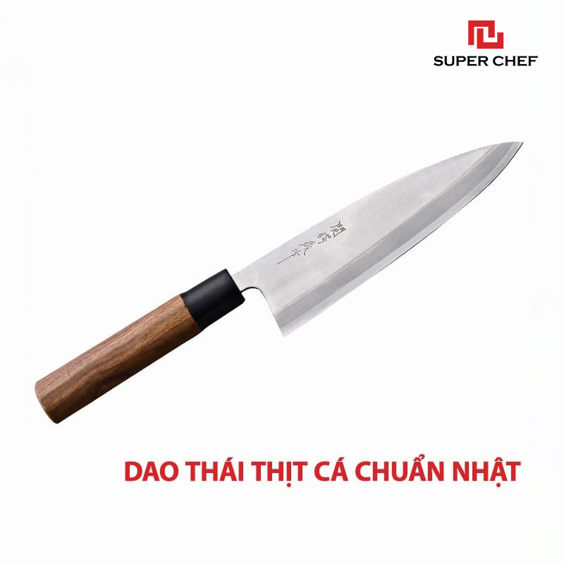 Dao Thái Thịt, Filet Cá Chính Hãng Super Chef Cao Cấp Tiêu Chuẩn Dao Deba Nhật Bản Siêu Sắc Bén, Lâu Cùn Bền Bỉ, Lưỡi Thép Không Gỉ Sét, An Toàn Cho Sức Khỏe, Siêu Tiện Lợi ( Lưỡi dài 16.5cm)