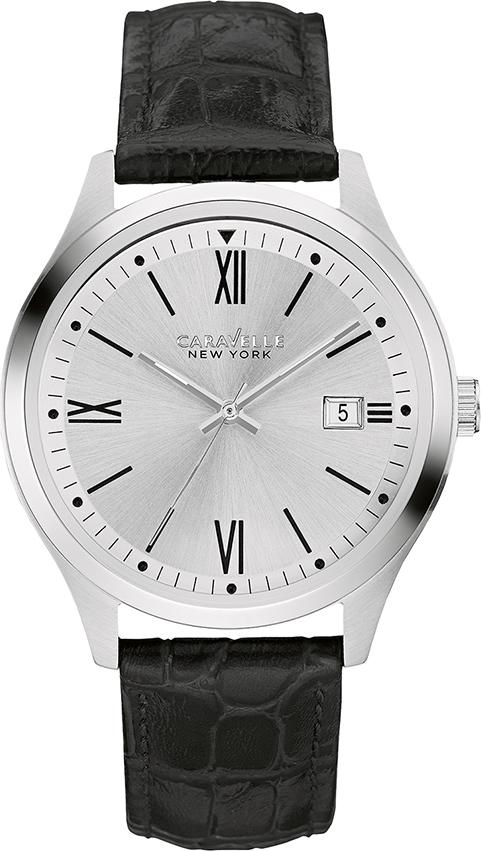 Đồng Hồ Nam Dây Da Caravelle 43B143 (41mm) - Trắng Đen