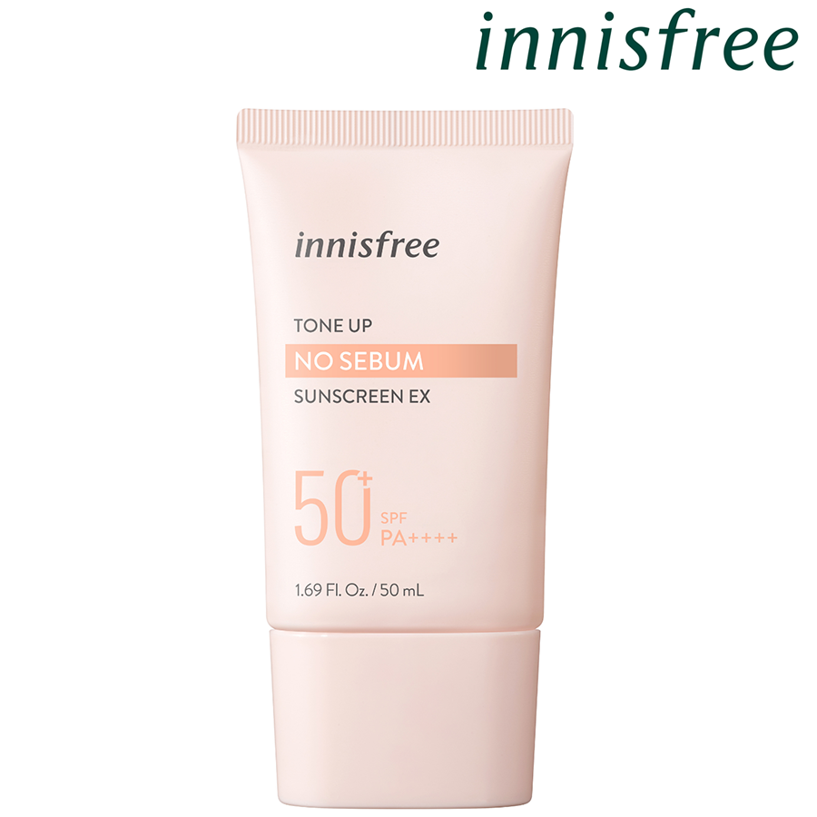 Kem chống nắng nâng tông kiềm dầu innisfree Tone Up No Sebum Sunscreen EX SPF 50+ PA++++ 60 mL (New 2023)