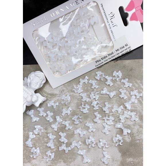 Set phụ kiện hoạt hình , charm nơ , gấu trắng trí nail