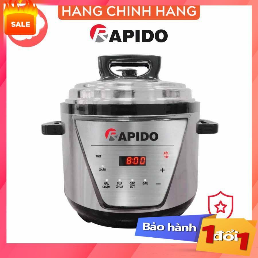 ️ Nồi áp suất điện đa năng Rapido RPC900-D tự động xả áp, 6 chức năng nấu (5L, 900W - Hàng chính hãng) Bảo Hành Uy Tín