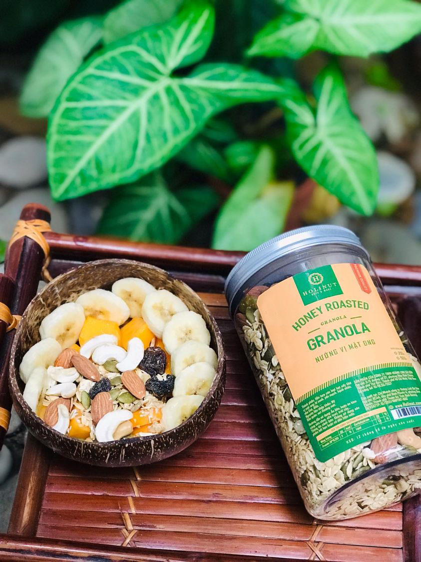 Ngũ Cốc Granola Nướng Vị Mật Ong Hạt Nhập Khẩu - thương Hiệu Holinut/500gram