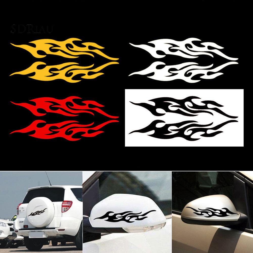 1 Cặp Sticker Dán Trang Trí Hình Ngọn Lửa Cho Xe Ô-Tô