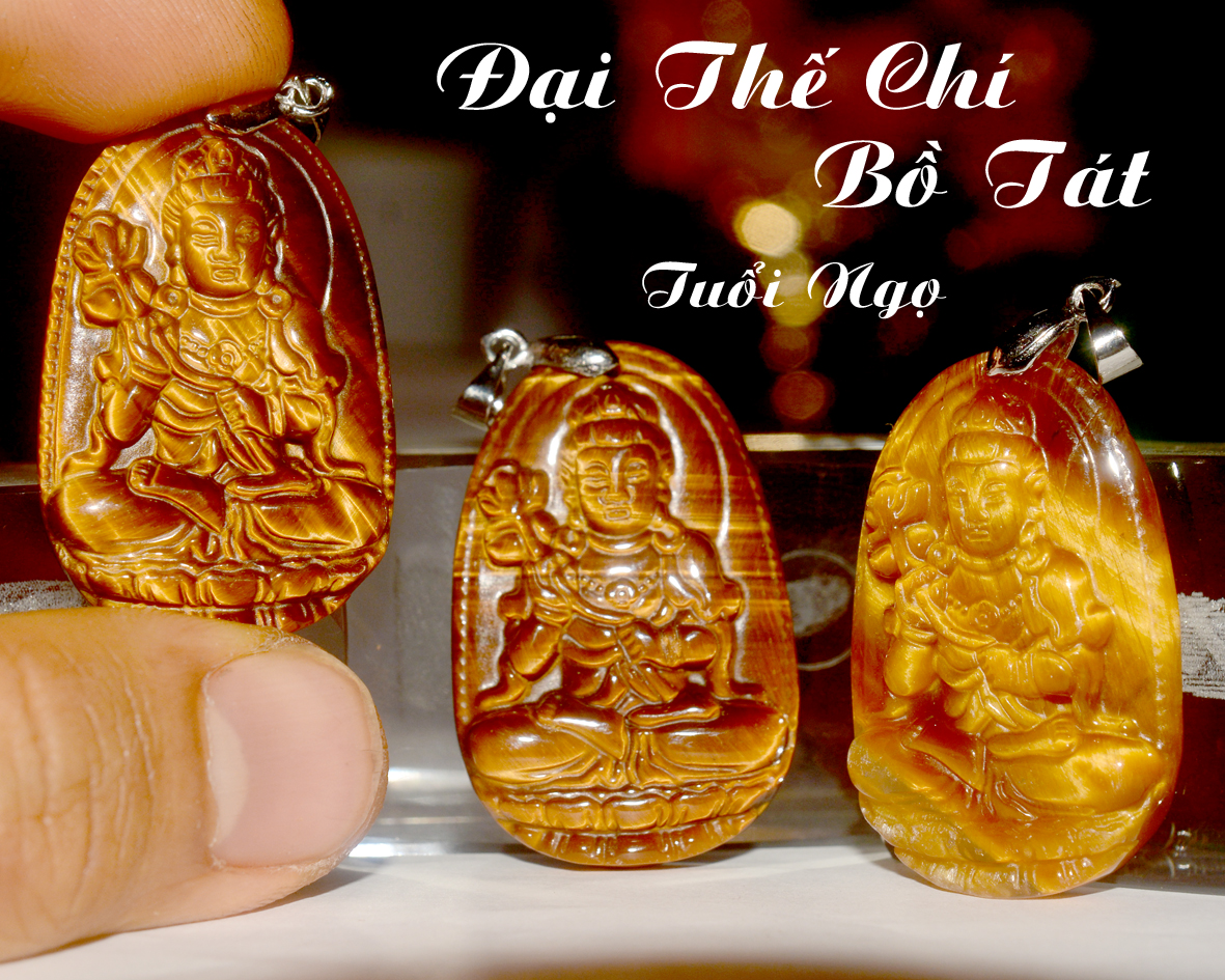 Mặt dây chuyền đá mắt hổ hình Phật bản mệnh