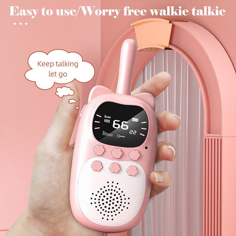 Walkie-Talkie có thể sạc lại cho trẻ em, đồ chơi di động 3km, nhà phát hành phát thanh, máy liên lạc, 0,5 mAh, quà tặng cho bé gái và bé trai, 2 mảnh