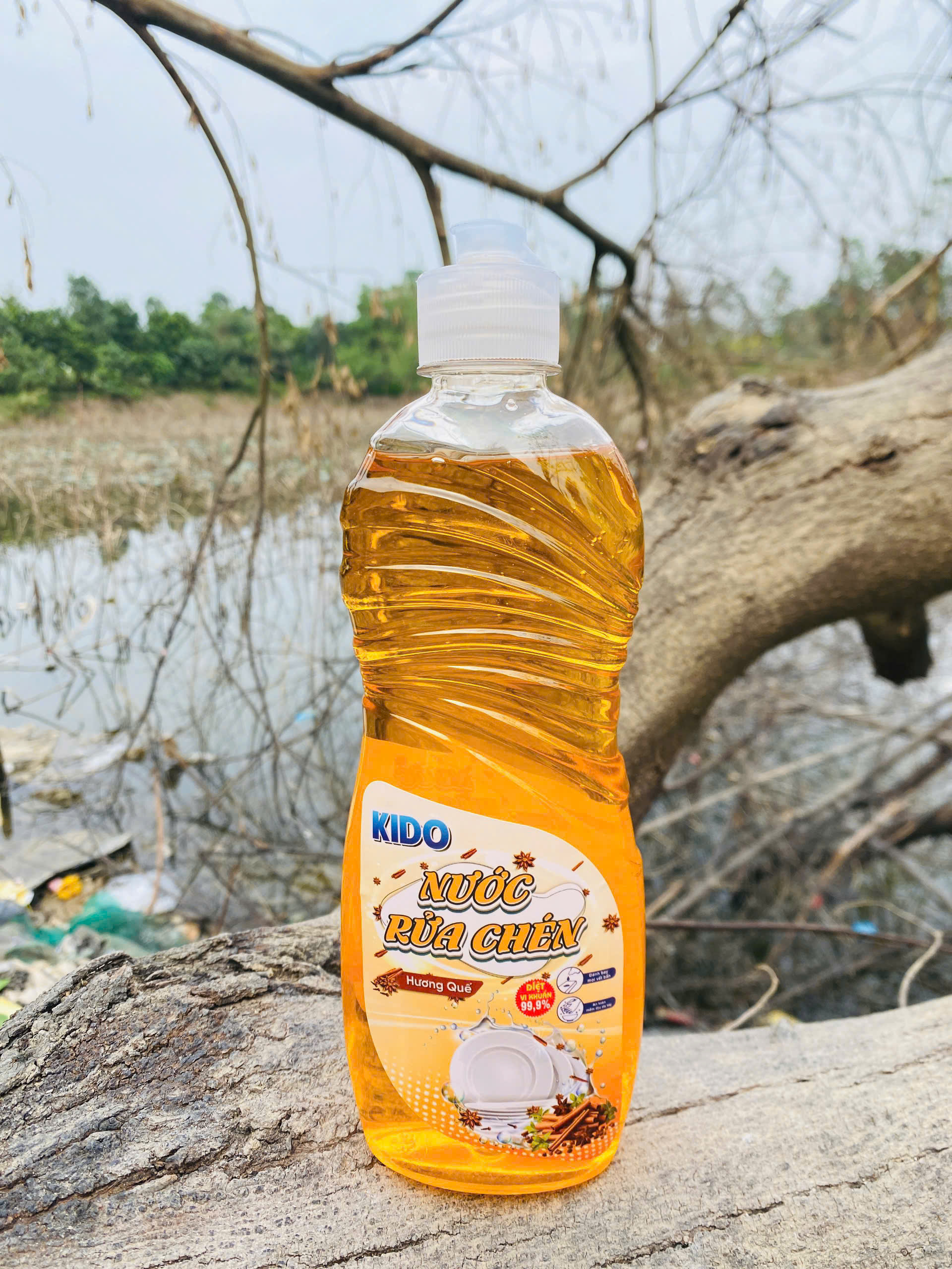 Nước Rửa Chén KIDO Hương Quế Chiết Xuất 400Ml - Nhỏ Gọn,Tiết Kiệm Tối Ưu