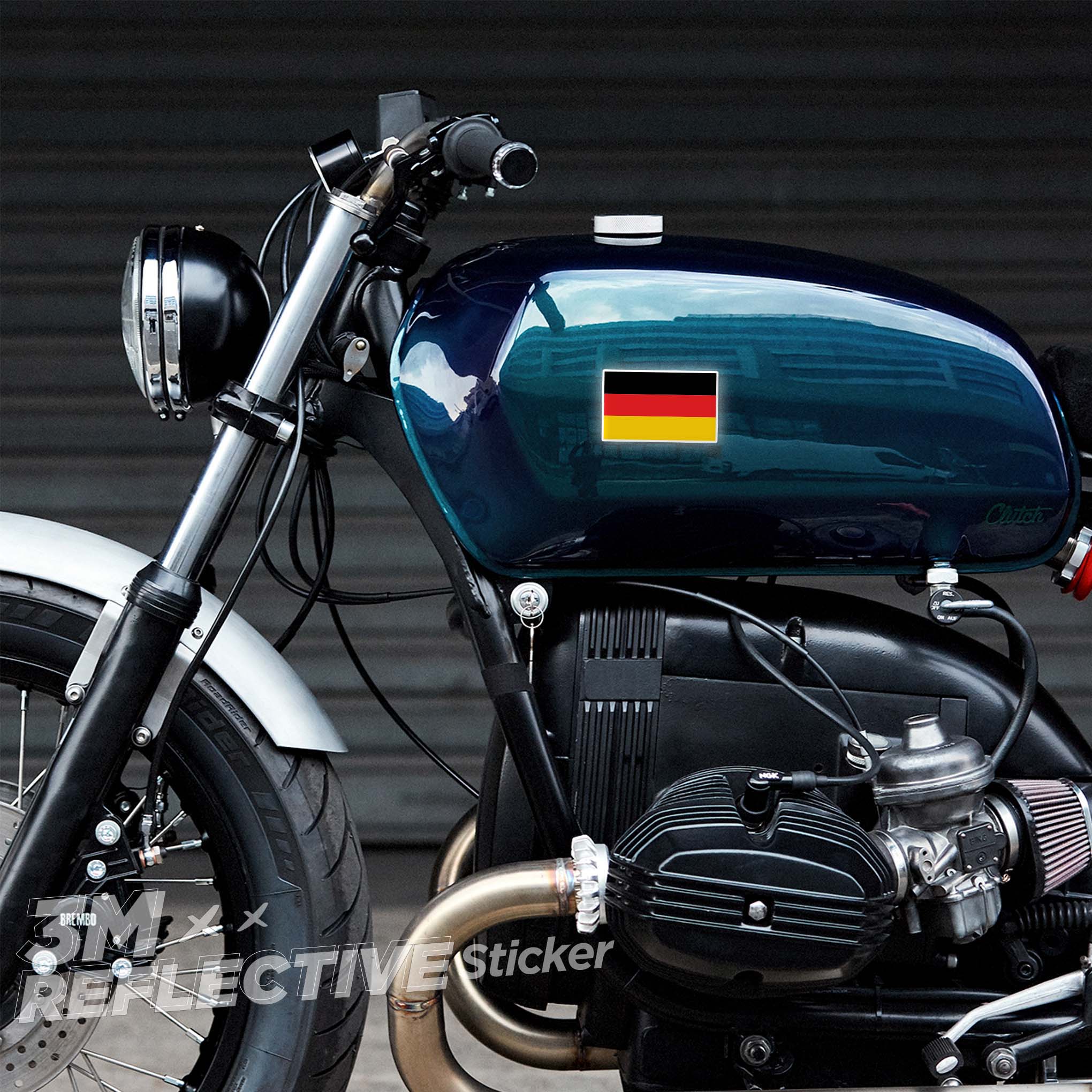 GERMANY FLAG 3M - Reflective Sticker Die-cut Hình dán phản quang thương hiệu STICKER FACTORY