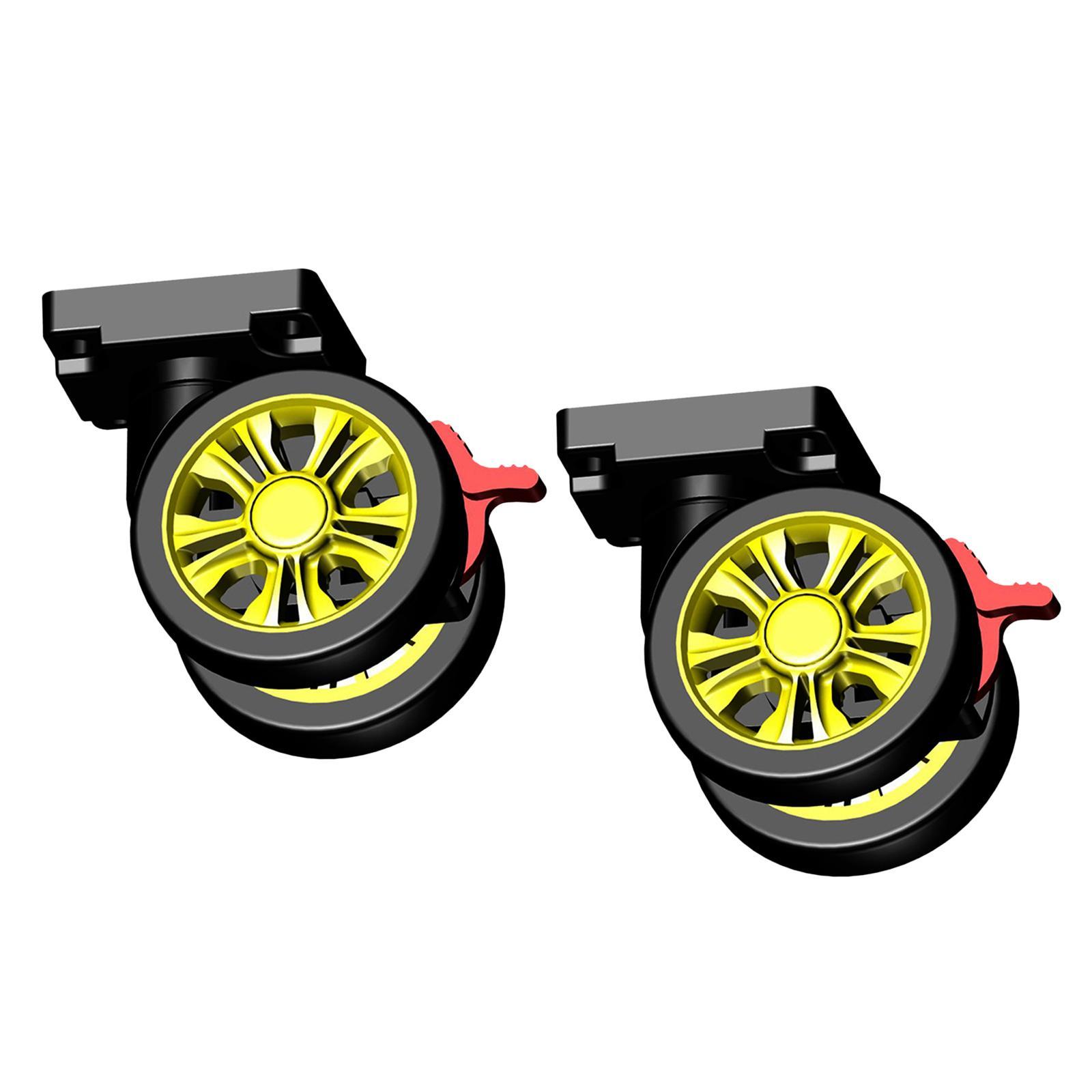 2x Luggage Suitcase Replacement Wheels with Brake Durable for Suitcase