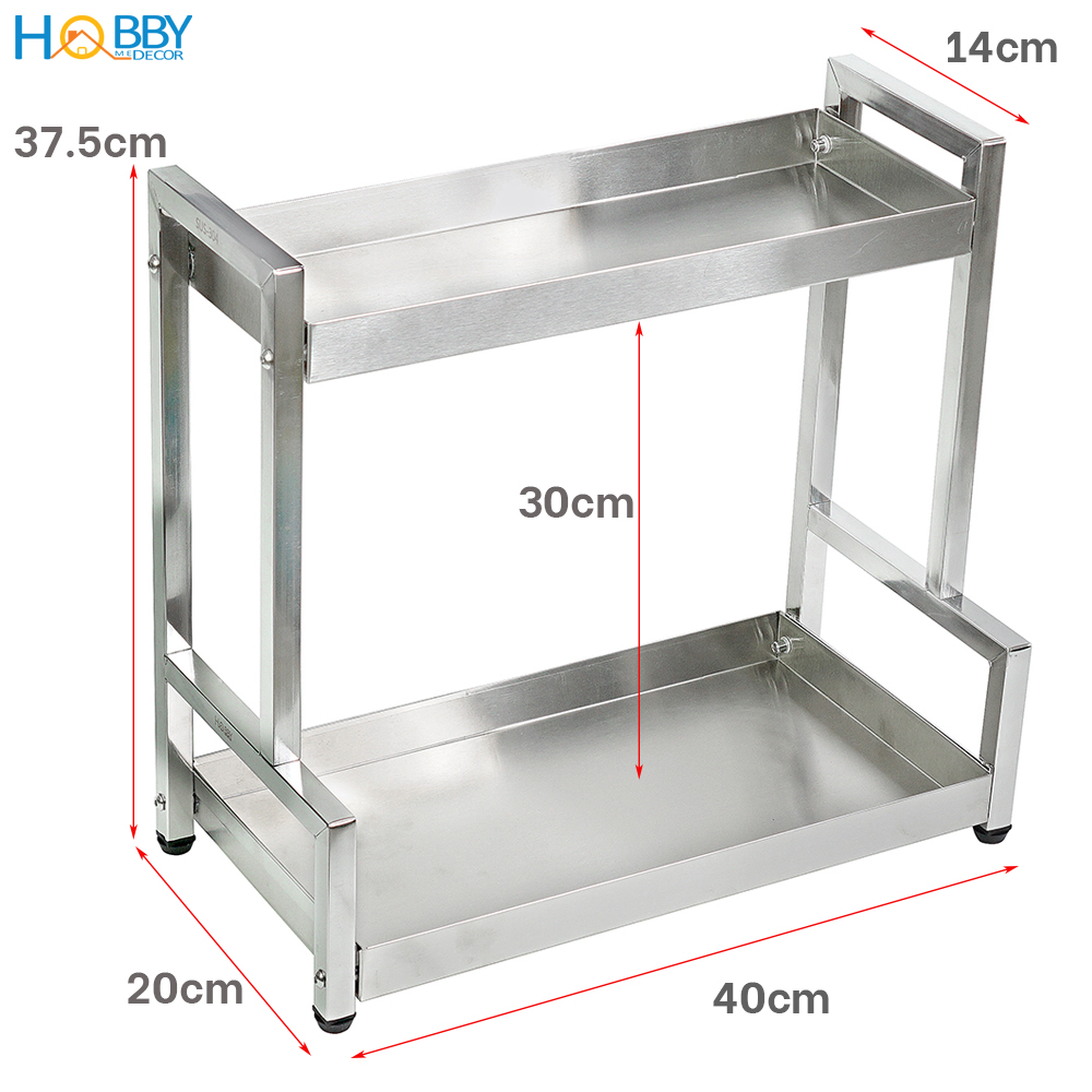 Kệ đựng gia vị nhà bếp 2 tầng Inox 304 HOBBY HOME DECOR GV2TN - không rỉ sét