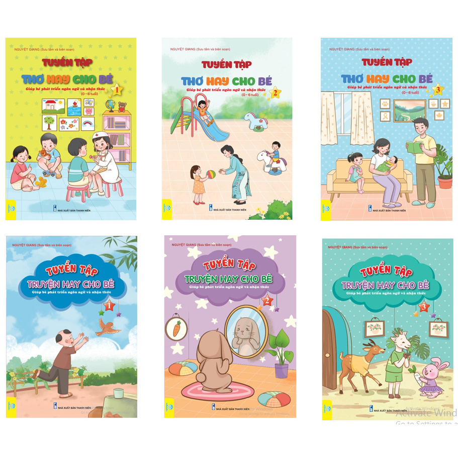 Sách - Combo 6 cuốn Tuyển tập Thơ và Truyện hay cho bé - Giúp bé phát triển Ngôn ngữ và Nhận thức 0-6 tuổi - ndbooks